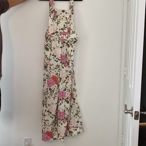 Floral wide leg overalls
